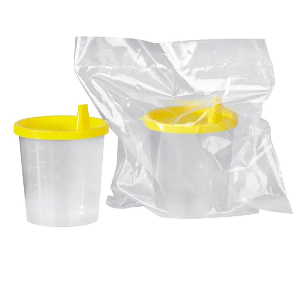 Universal container with yellow snap-on lid 125 ml